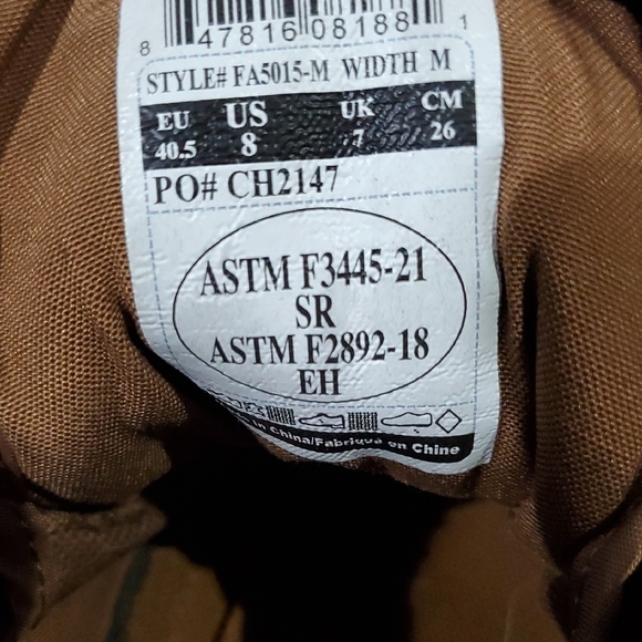 Carhartt Brown Tan Work Sneaker Boots Construction Leather Rubber Sole Fast Dry main image 11